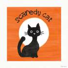 Scaredy Cat Orange Art Print