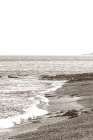 Rain on the Secret Beach Sepia Art Print