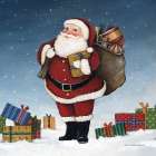 Deck the Halls Santa Art Print
