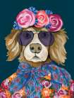 Glitzy Golden Retriever Art Print