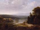 River View with Hunters and Dogs Art Print