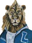Letterman Lion Art Print