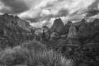 Zion National Park Storms BW Art Print