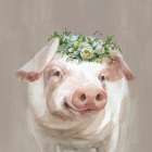 Barnyard Whimsy III Taupe Art Print