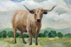 Brown Longhorn Cow Art Print
