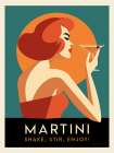 Retro City Cocktails I Art Print