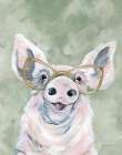 Pig with Glasses Art Print