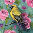 Bird with Roses Art Print