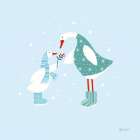 Ducks in the Snow II Art Print