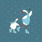 Ducks in the Snow VIII Art Print