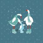Ducks in the Snow IX Art Print