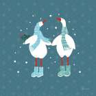 Ducks in the Snow X Art Print
