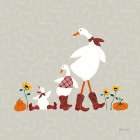 Ducks in the Pumpkin Patch IX Art Print