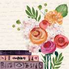 Books and Blooms II Art Print
