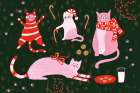 Mischief Kitty Christmas I Art Print