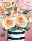 Spring Blooms in Striped Vase II Art Print