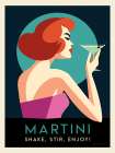 Retro City Cocktails I Jewel Art Print