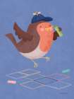 Hopscotch Robin Art Print