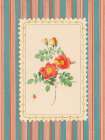 Vintage Striped Flowers IV Art Print