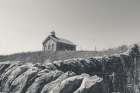 One Room Schoolhouse BW Art Print