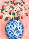 Blooming Strawberry Vase Art Print