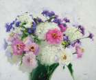 Pink Zinnias Art Print