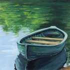 Still Boat in The Lake Art Print