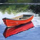 Fishing Boat on Still Water Art Print
