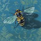 Bee on The Library Wall Art Print