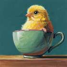 Springtime Cup of Cuteness Art Print