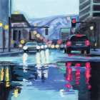 Rainy Road Late Afternoon Art Print