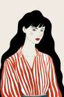 Woman in Striped Blouse I Art Print