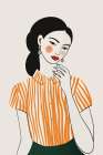 Woman in Striped Blouse II Art Print