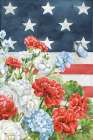 Red White and Blue Floral VI Art Print