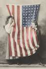 Children With American Flag Art Print