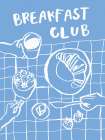 Breakfast Doodles III Blue Art Print