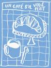 Breakfast Doodles IV Blue Art Print