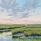 Winding Marsh Creek at Sundown Art Print
