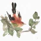 Bird and Leaves I Art Print