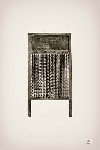 Laundry Washboard Sepia Photography Print