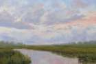 Misty Marsh Creek Art Print