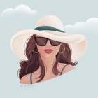 Beach Girl II Art Print