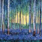 Birch Forest Flower Garden Art Print