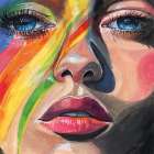 Rainbow Face Paint Art Print