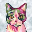 Abstract Cat Art Print