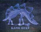 Neon Game Over Dino Art Print