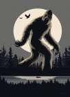 Bigfoot Lake Front Neutral Art Print