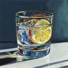 Clear Cocktail With Lemon Modern Print
