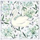 Green Hydrangea Swan Art Print