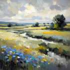 Blue field I Art Print